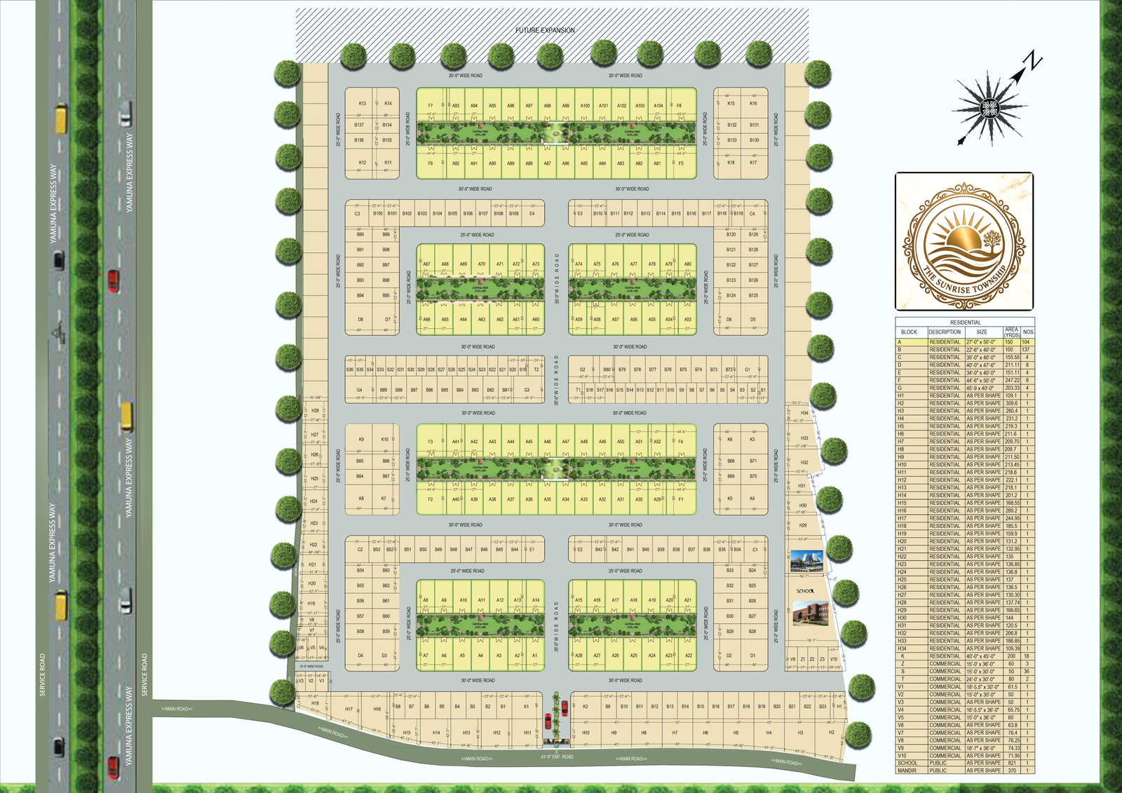 The Sunrise Township Official Layout Map